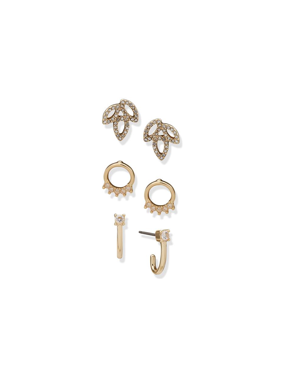 Ensembles de bijoux Anne Klein Drop Hoop Pierced Earring Trio in Gift Box   | IUC-5520194